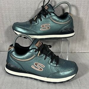 Skechers Women's Lace-up Metallic Olive w/ Gold Accents Sneakers SN 144 Size 7